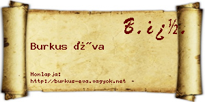Burkus Éva névjegykártya