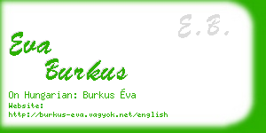 eva burkus business card
