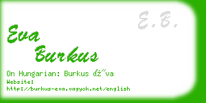 eva burkus business card